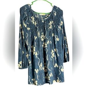 Unity World Wear floral Boho flowy  blouse size S